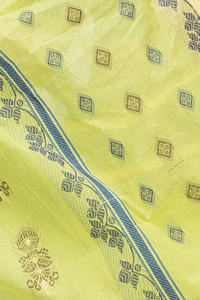 Olive Green Pure Cotton Ghusoon Tant Saree (946)